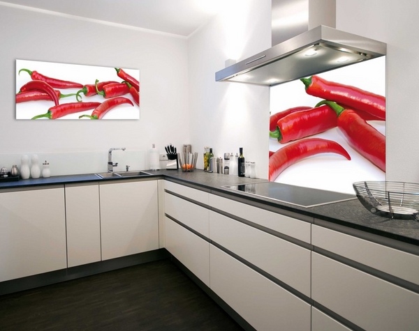 hot pepper glass backsplash modern kitchen design