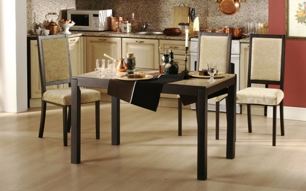 kitchen interior design beige brown dining set
