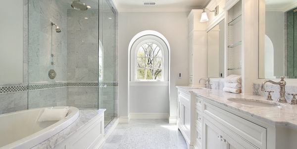luxury white bathroom ideas walk in shower