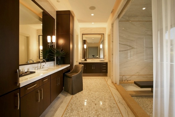 luxury designs wooden vanity glossy tiles