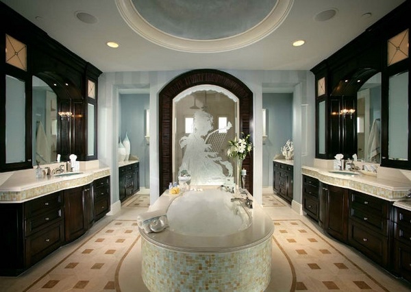 luxury awesome freestanding tub dark wood vanities