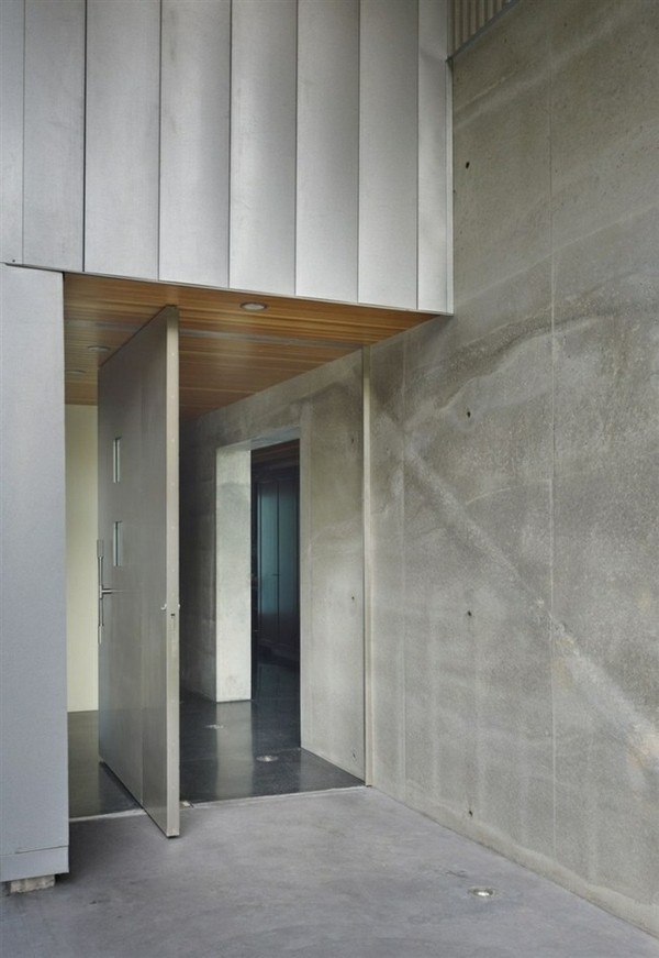 minimalist house architecture modern revolving front door concrete