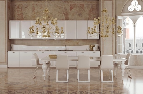 minimalist kitchen furniture white table white dining chairs