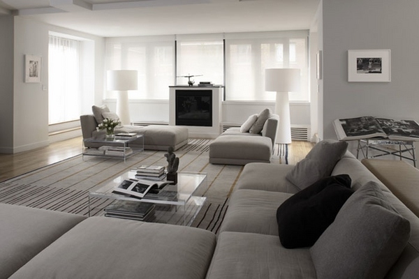 modern apartment gray interior living room design ideas
