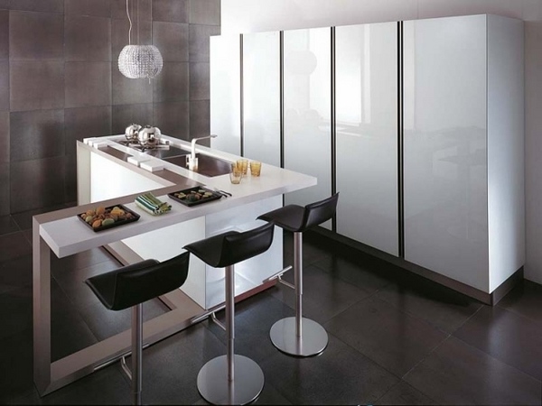 modern minimalist breakfast bar black stools