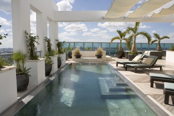 modern patio outdoor swimming pool pergola sun protection 