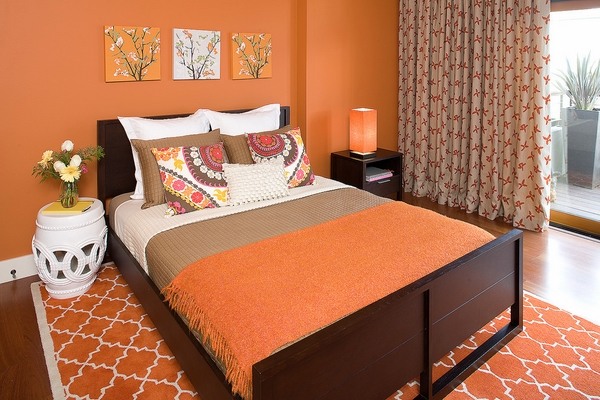 orange bedroom carpet orange walls bedroom interior ideas