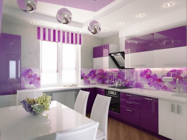purple kitchen glass backsplash decorating ideas