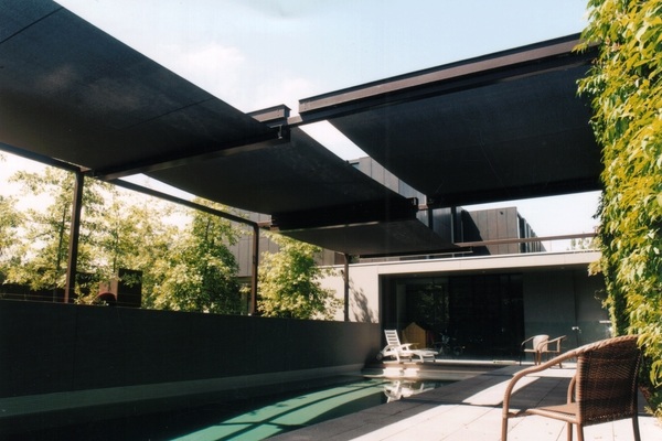 retractable canopy ideas pool shade outdoor 