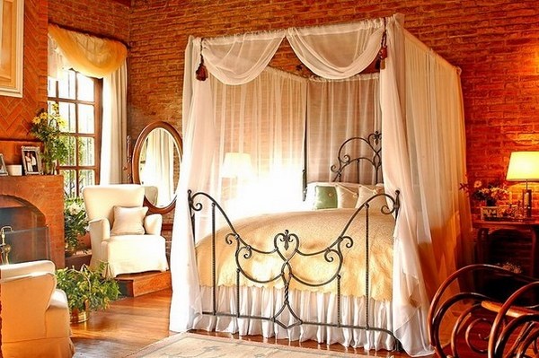romantic furniture ideas canopy bed metal frame armchair