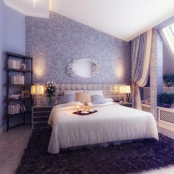  bedroom ideas pastel colors lavender shades tufted headboard