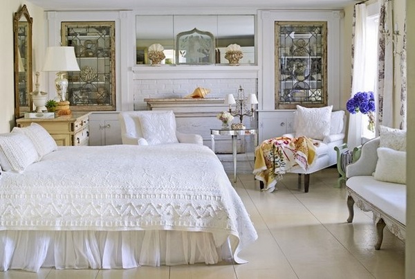 romantic bedroom interior white furniture luxury bedding set