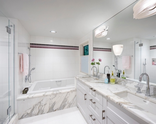 Bathroom Ideas With White Vanity Marble Tile