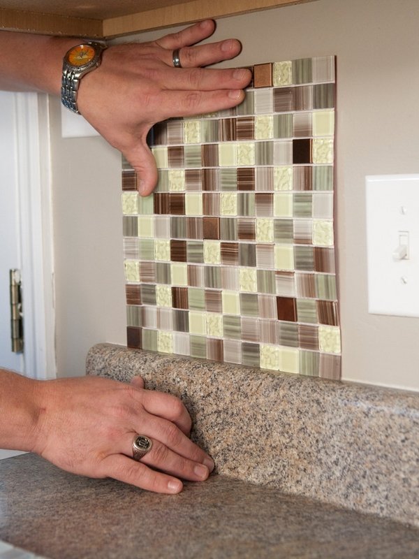 Self adhesive backsplash tiles – save money on kitchen renovation