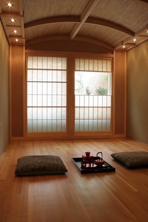Japanese style living room minimalist living room sliding doors