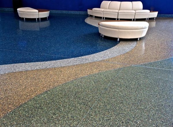 beautiful modern flooring curved pattern multiple colors