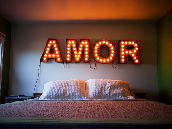 bedroom decoration ideas letter lights