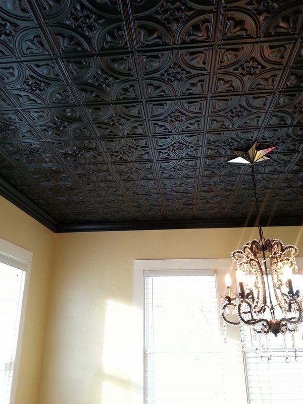 black tin ceiling chandelier home decorating ideas
