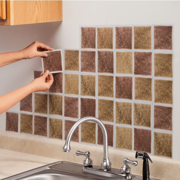 cheap kitchen renovation ideas self-adhesive tiles peel stick tiles