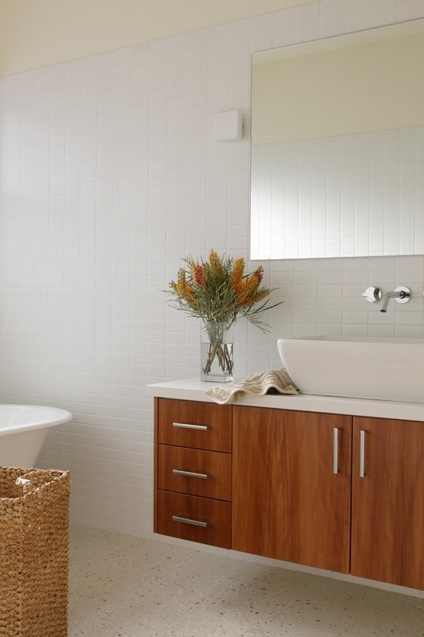 contemporary bathroom flooring ideas modern flooring wood vanity