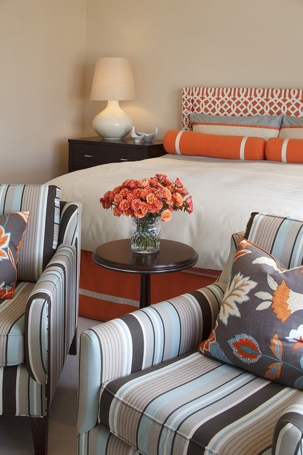  bedroom-decorating-orange-bolster-pillows-bedding-set-designs
