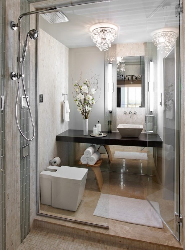 contemporary-small-bathroom-shower-glass-partition-toilet-bidet-combo