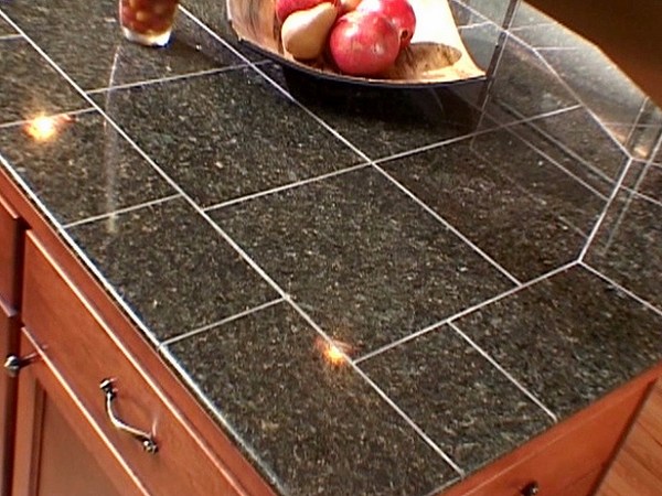 granite tile countertop modern kitchen decor ideas