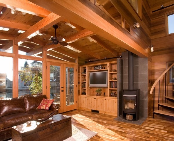 eco friendly heating ideas pellet rustic living room design