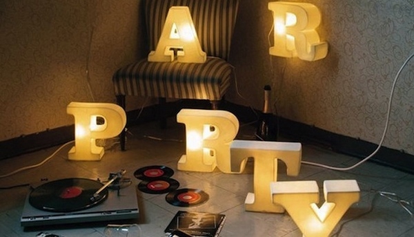 fun decorating ideas DIY marquee letters party decoration