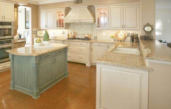 giallo-ornamental-granite-countertops-colors-white-kitchen-cabinets-green-kitchen-island