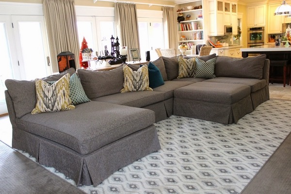 gray sectional sofa oversized living room furniture ideas light area rug