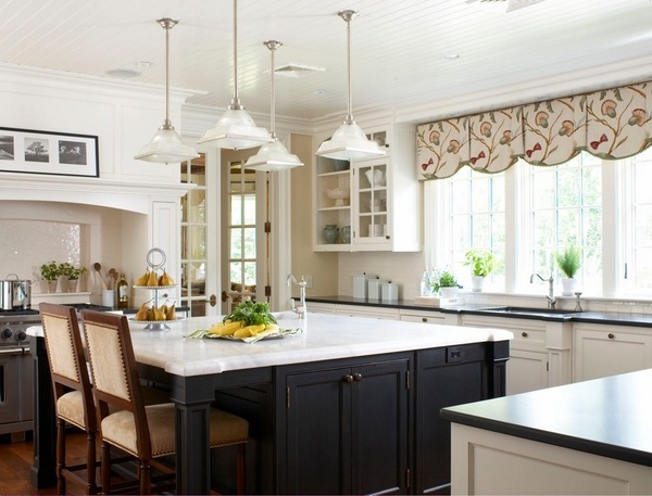 kitchen decoration-ideas-window-valance-ideas-floral-pattern