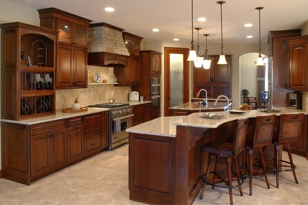 kitchen-remodel-ideas-dark-wood-cabinets-Santa-Cecilia-granite-countertops