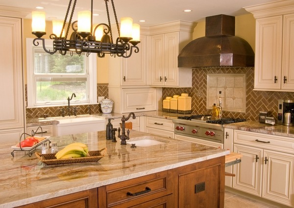 natural stone countertops white kitchen cabinets wood kitchen island