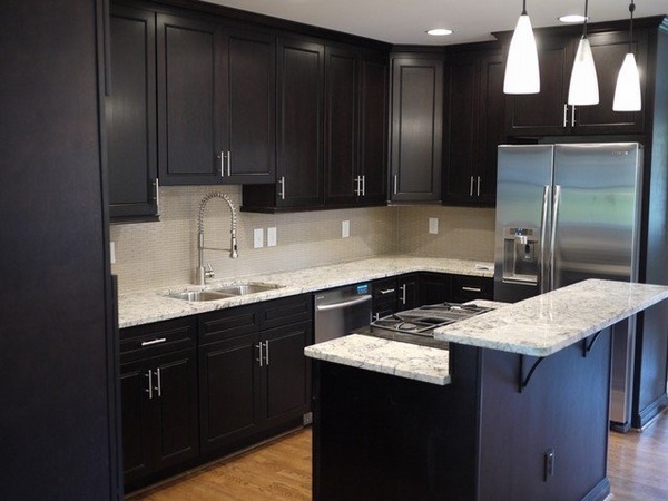 kitchen renovations how to-restain-cabinets-dark-wood-granite-countertops