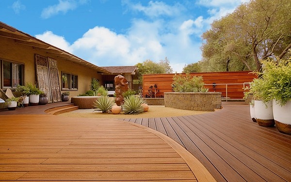 large patio deck modern backyard composite decking