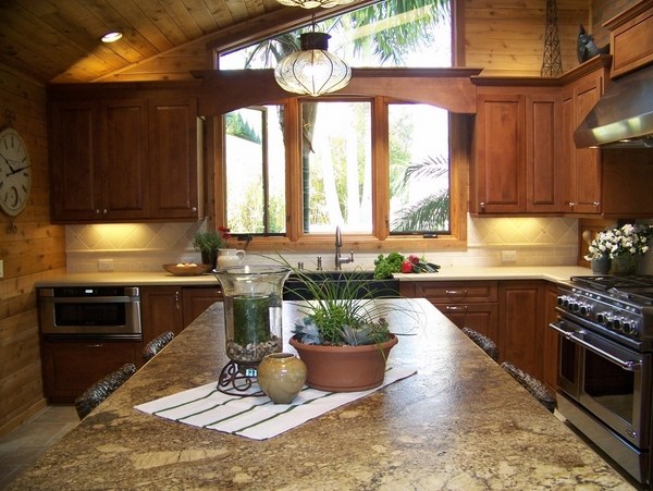  granite kitchen island ideas wood cabinets