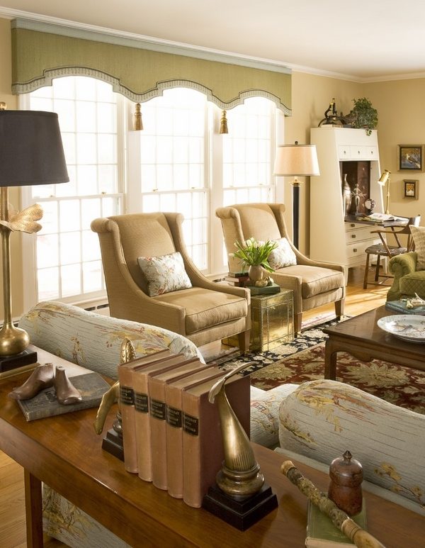 living-room-interior-beautiful-window-valance-ideas-armchairs-floor-lamps