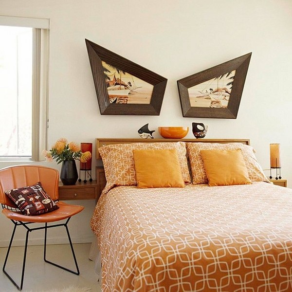midcentury-modern-bedroom-design-graphic-pattern-bold-color-wall-art