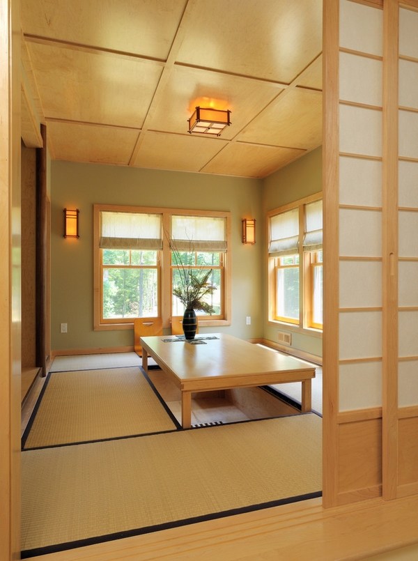 minimalist dining room Japanese style shoji doors