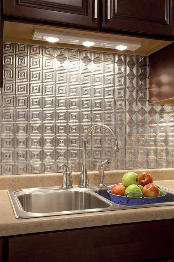 modern kitchen backsplash ideas metal tiles metal backsplash