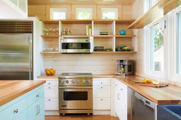 modern-kitchen-ideas-butcher-block-countertops-open-shelves-white-cabinets