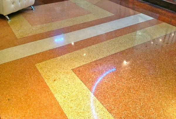  terrazzo floors home decorating ideas orange yellow colors