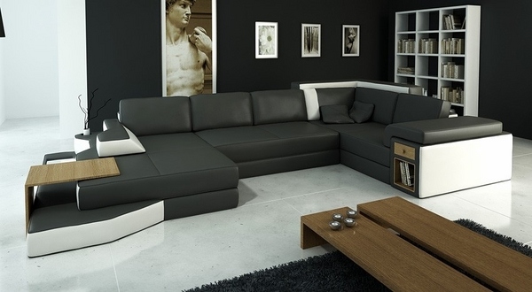 oversized sectional sofa black leather sofa contemporary living room furniture ideas