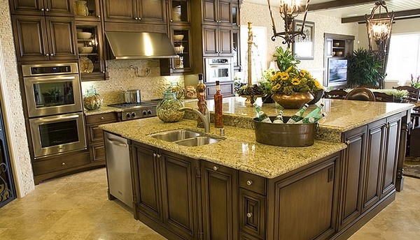 Santa-Cecilia-granite-countertops-modern-kitchen-island-ideas