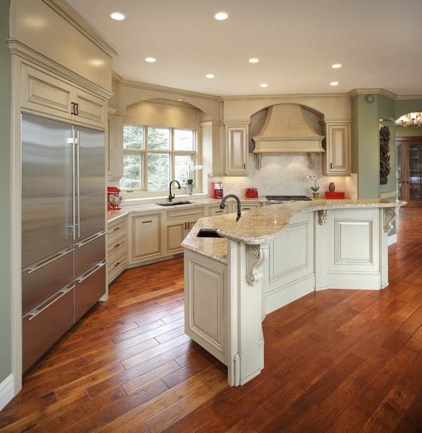 stunning-kitchen-designs-granite-countertops-giallo-ornamental-curved-kitchen-island