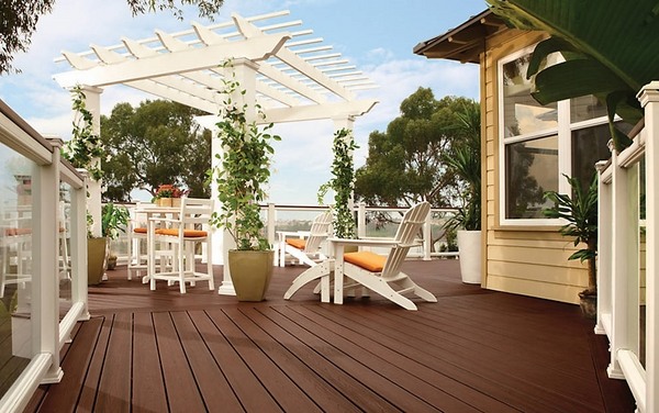 railing white pergola outdoor furniture planters