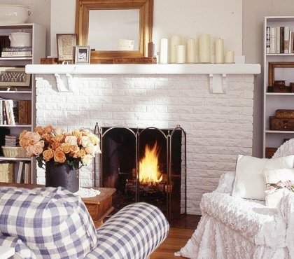 white-brick-fireplace-makeover-ideas-rustic-living-room