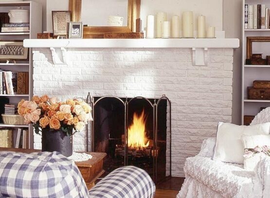 white-brick-fireplace-makeover-ideas-rustic-living-room