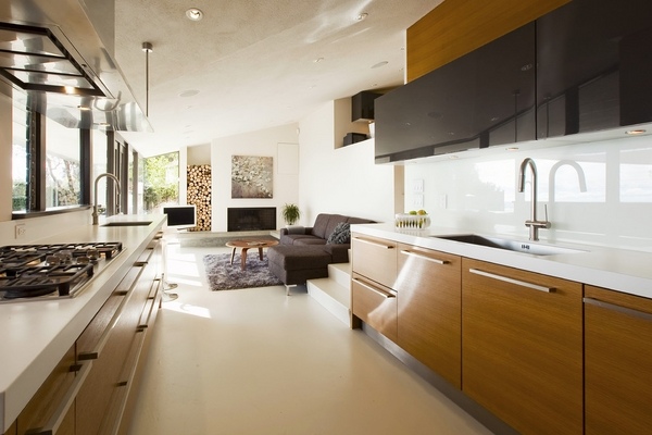 white-corian-countertops-wood-kitchen-cabinets-modern-kitchen-design 